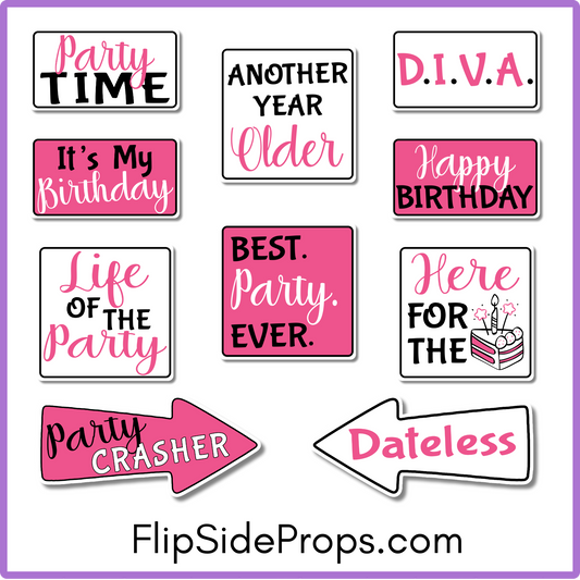 Pink & Black Birthday Set